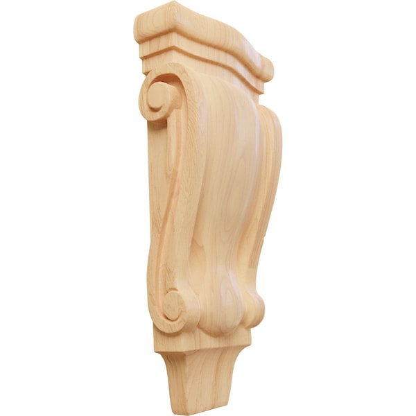 Ekena Millwork 4 3/4"W x 1 3/4"D x 10"H Small Traditional Pilaster Wood Corbel, Red Oak CORW05X02X10PTRO - main